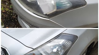 Headlight restoration with waxpol rubbing compound