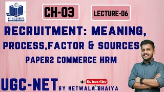 Recruitment: Meaning, Process, Factor & Sources|Lecture06| Paper2Commerce HRM| BY NET WALA BHAIYA