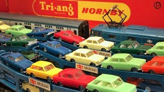 Tri-ang Hornby R.666 B.R. CARTIC Car Carriers (with 16 Minix Cars)