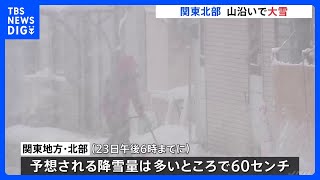 関東北部23日夕方までに多いところで60センチの降雪予想　24日にかけて大雪に警戒を呼びかけ　気象庁｜TBS NEWS DIG