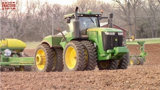 Big JOHN DEERE Tractors Planting Corn