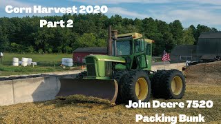 2020 corn harvest Part 2- John Deere 7520 Packing bunk