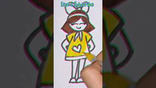 Fast and Fun Girl Drawing  for kids | Cute Doll Drawing Made Easy | Quick Barbie doll Sketch #shorts