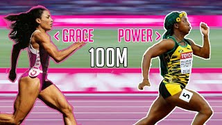 Sprinting Form of Iconic 100m Female Sprinters
