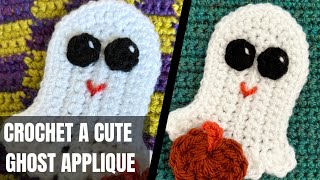 Crochet a Ghost appliqué / How to crochet a ghost