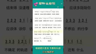 半吨兄弟版，留什么给你《那天离开你 留下几个字给你 心若像潮汐 梦如果决堤 爱就任它去》，有声简谱，@华语歌曲频道-d2j