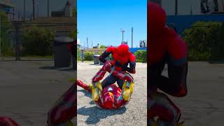 GTA V : SPIDER-MAN SAVING IRON MAN 😮| #shorts