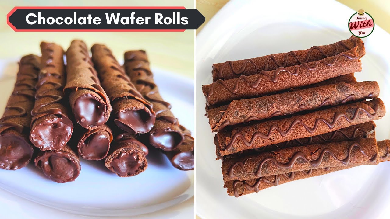 Crispy Chocolate Wafer Rolls | Valentine Special | Chocolate Wafer ...