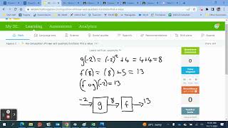 IXL.A2 P6(P9T): Composition of linear and quadratic functions: Find a value