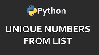 Unique Numbers From List | Solutions For Python 100 Exercises | Program38 | CodingFacts