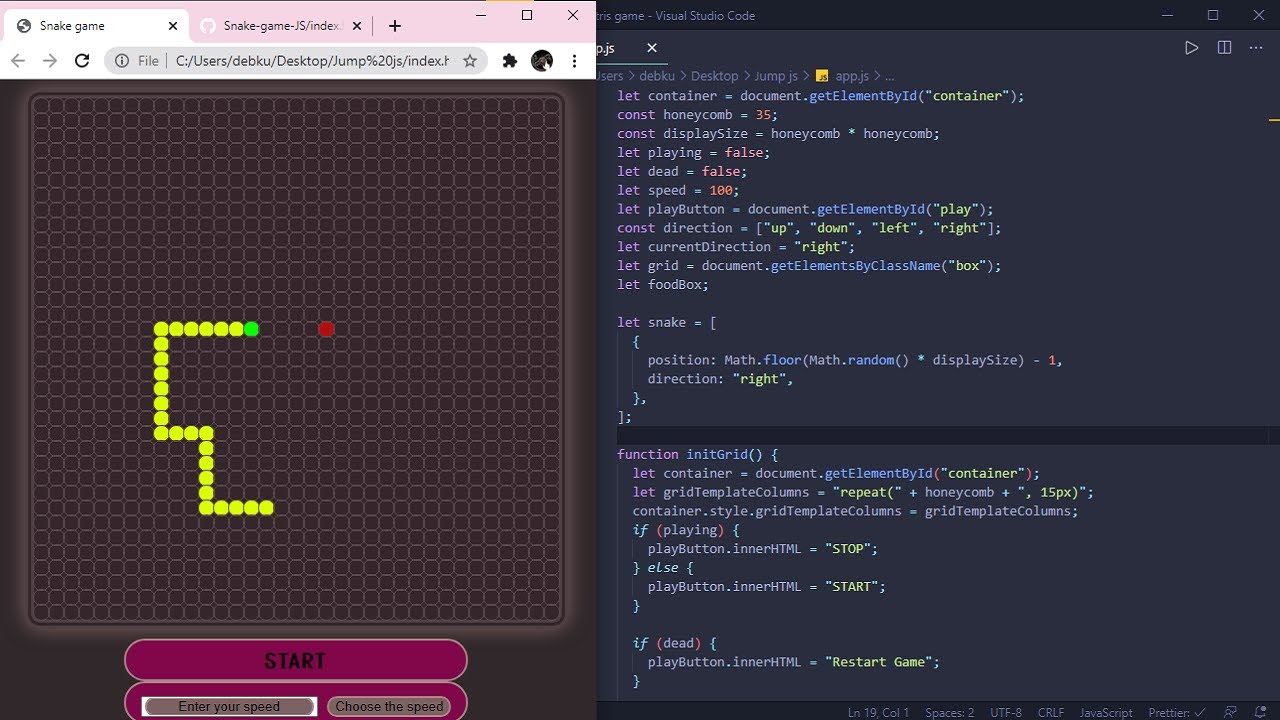 Snake Game In JavaScript With Source Code - YouTube