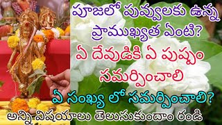 Importance of flowers in pooja|పూజలో పువ్వులకు ఉన్న ప్రాముఖ్యత ఏంటి?|ఏ దేవుడికి ఏ పుష్పం సమర్పించాలి