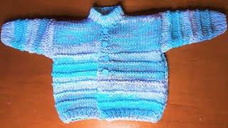 Πλεκτό βρεφικό ζακετάκι με βελόνες - knitted baby cardigan with needles