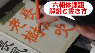 日本習字漢字部令和4年10月号六朝体課題「長風老樹を吹く」