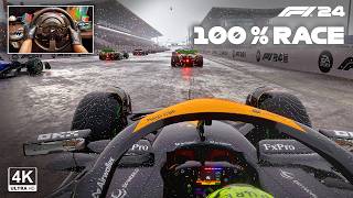 Lando Norris's McLaren MCL 38 - F1 24 100 % Race Hungarian GP | Steering Wheel Gameplay