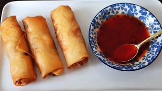 How to make shrimp spring rolls (鮮蝦春捲) and a sweet, spicy, and sour dipping sauce