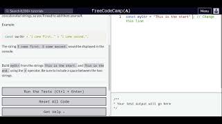 Lesson 28 | Basic JavaScript | Concatenating Strings with Plus Operator