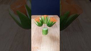 Carving Cucumber and Carrot to Flowers|Vegetables|Fruit||Garnish|Decorations idea| #shorts