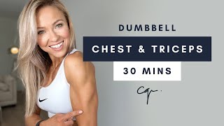 30 Min DUMBBELL CHEST & TRICEPS WORKOUT at Home