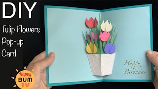 DIY TULIP FLOWER POPUP CARD I HOW TO MAKE FLOWER POPUP CARD I EASY DIY PAPER CRAFTS