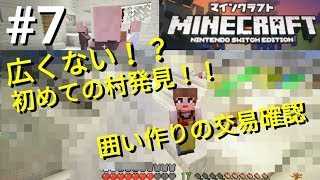 【マイクラＮＳＥ】#7 広くない！？初めての村発見！！囲い作りと交易確認【マインクラフト】【Nintendo Switch Edition】