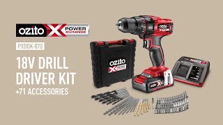 Ozito Power X Change 18V Drill Driver Kit with 71 Accessories - Product Video