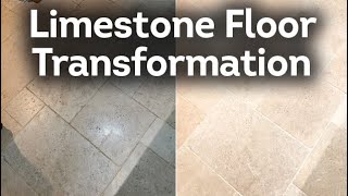 Limestone Floor Transformation - Cleaned and Sealed