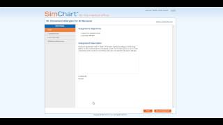 How do I work on the simulation in my SimChart for the Medical Office assignment?