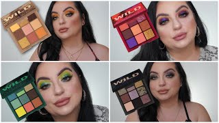 HUDA BEAUTY WILD OBSESSIONS PALETTES | REVIEW + LOOKS WITH ALL 4 PALETTES