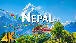 FLYING OVER NEPAL (4K) - Amazing Beautiful Nature Scenery With Relaxing Music | Video 4K UHD