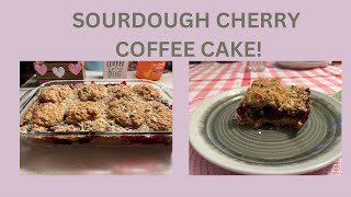 Dessert of the week! Sourdough cherry coffee cake!