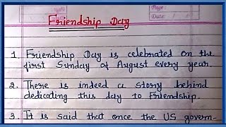 10 Lines Essay on Friendship Day |Friendship Day Essay in English |English Essay Writing