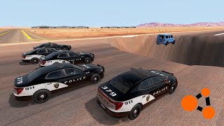 POLICE CHASE vs GIANT PIT┃BeamNG.drive