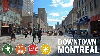 Montreal, Canada Walking Tour 2021 - Busy Street Sounds \u0026 Ambiance in Downtown Montreal