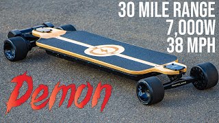 *THE DEMON 3.0* DIY Electric Skateboard 2024 UPDATE - 38MPH, 30+ Miles Range, 7,000W