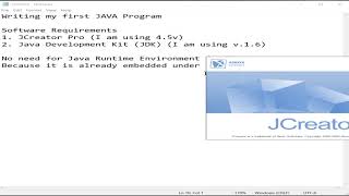 JAVA Programming using JCreator