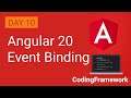 Angular 20 Tutorial Day 10 | Event Binding Explained with Examples