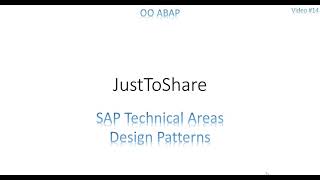 Video 14: OO ABAP - Design Patterns - Singleton