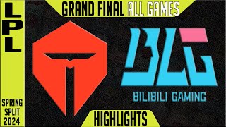 TES vs BLG Highlights ALL GAMES Playoffs GRAND FINAL LPL Spring 2024 TOP Esports