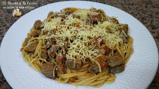 ESPAGUETIS 🍜 con CARNE picada 😋  |  Spaghetti with minced meat.