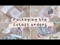 packaging the cutest orders for my september product launch, scrunchies, bows, diy packs VLOG107