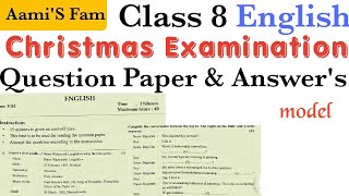 Class 8-English-Christmas Exam-Question paper and answers