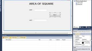 VB 2010 Program to find the area of square