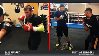 Canelo Alvarez vs Billy Joe Saunders Mitt Work Side x Side Training Comparison