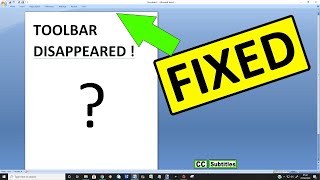 How do I show the toolbar in Word - Microsoft Word Toolbar Missing