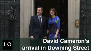 Prime Minister David Cameron's arrival in Downing Street