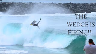 ONE BIG SWELL AT THE WEDGE, NEWPORT BEACH WITH TANNER MCDANIEL \u0026 CRAIG WHETTER