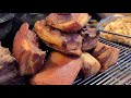 fried pork belly with tangerine peel korean street food