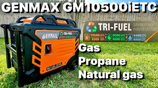 GENMAX GM10500IETC Tri-fuel Inverter Generator 10500 watts Peak & 8500 watts rat