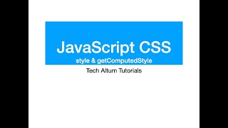 JavaScript Style and getComputedStyle | JavaScript Style